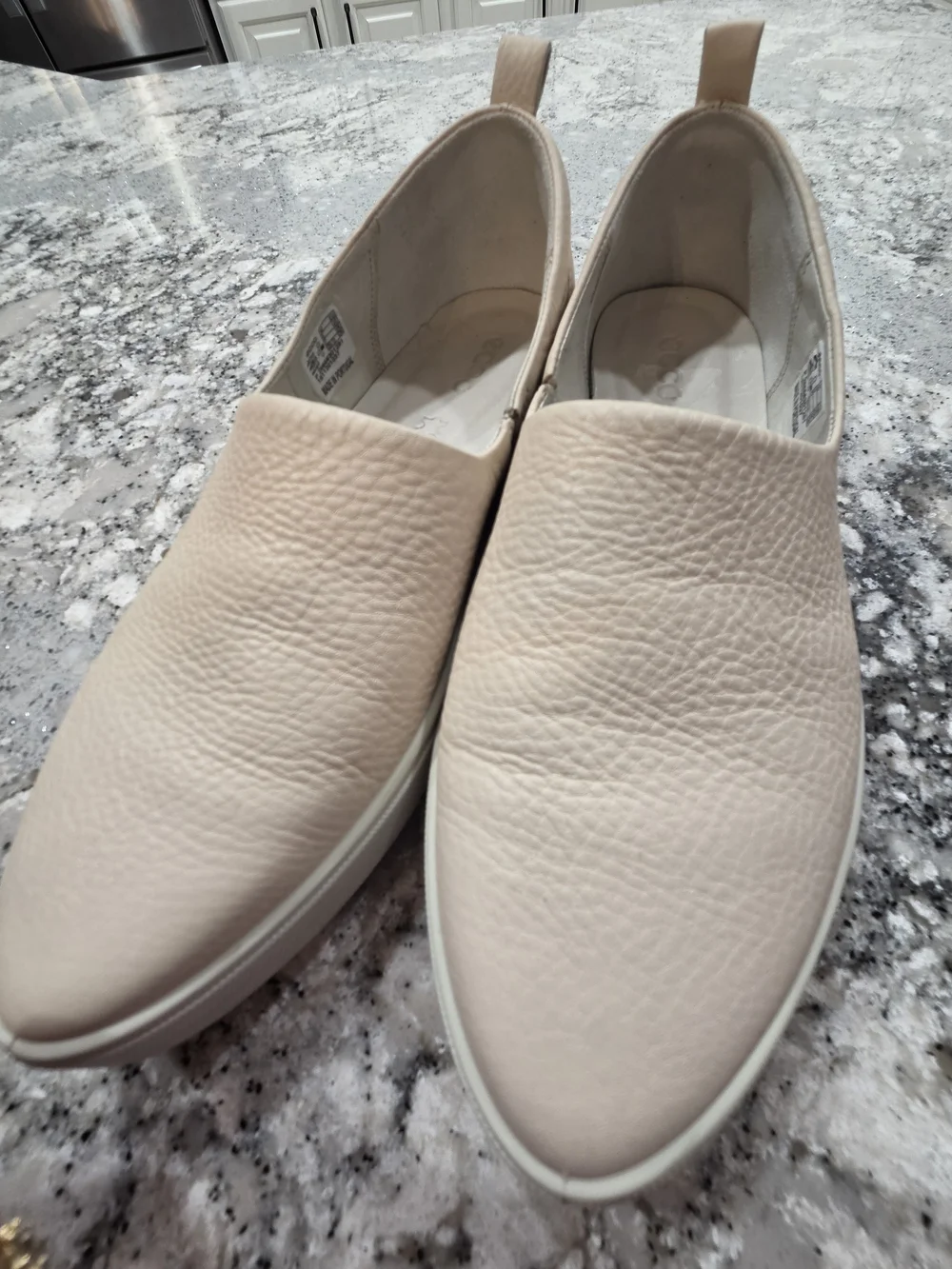 Ecco Women's Slip-On Loafers in Light Cream
